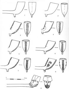 Clay pipes from Wellington Road (Victoria Road) Scale 1:1
