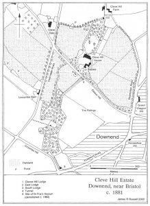 Fig.7 Map of Cleve Hill Estate c1881 (based on OS 6" and 25" maps).